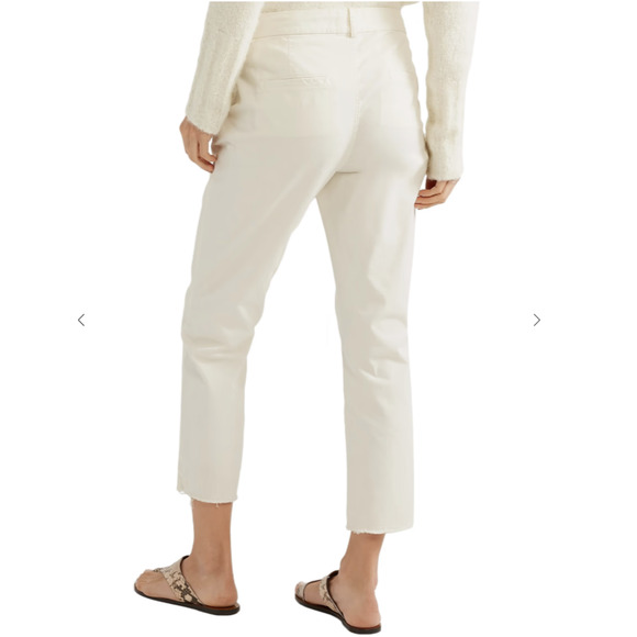 NWT Nili Lotan Montauk Cropped Cotton-blended Pants Size 2 Eggshell #1D506 - Picture 3 of 11
